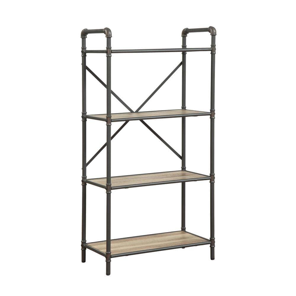Tahanbath 26 in. W x 14 in. D x 49 in. H Gray Wood Freestanding Linen Cabinet w/4-Shelves for Storage in Gray (3)