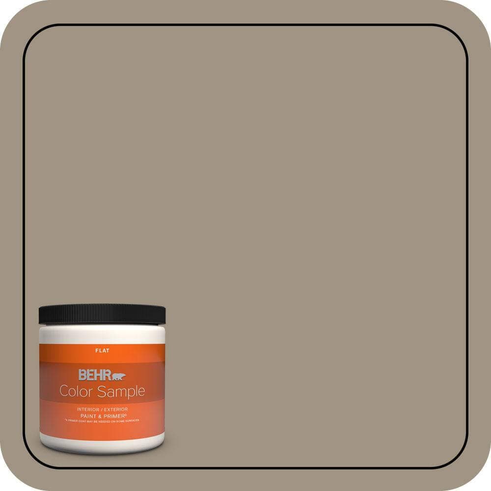 BEHR PREMIUM PLUS 8 oz. #PPU7-23 Rolling Pebble Flat Interior/Exterior Paint & Primer Color Sample
