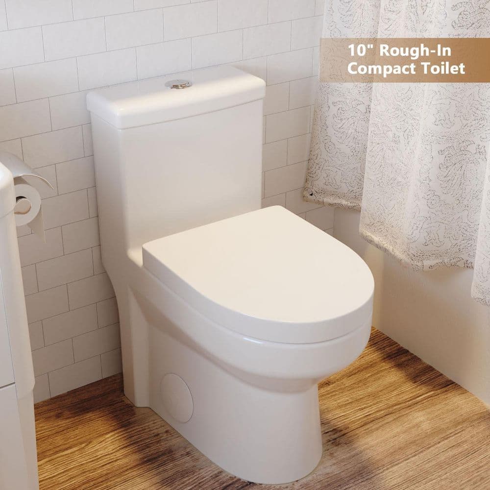 DEERVALLEY Liberty 10 in. Rough In 1-Piece 1.1/1.6 GPF Dual Flush Round Toilet in White Seat Included (2)