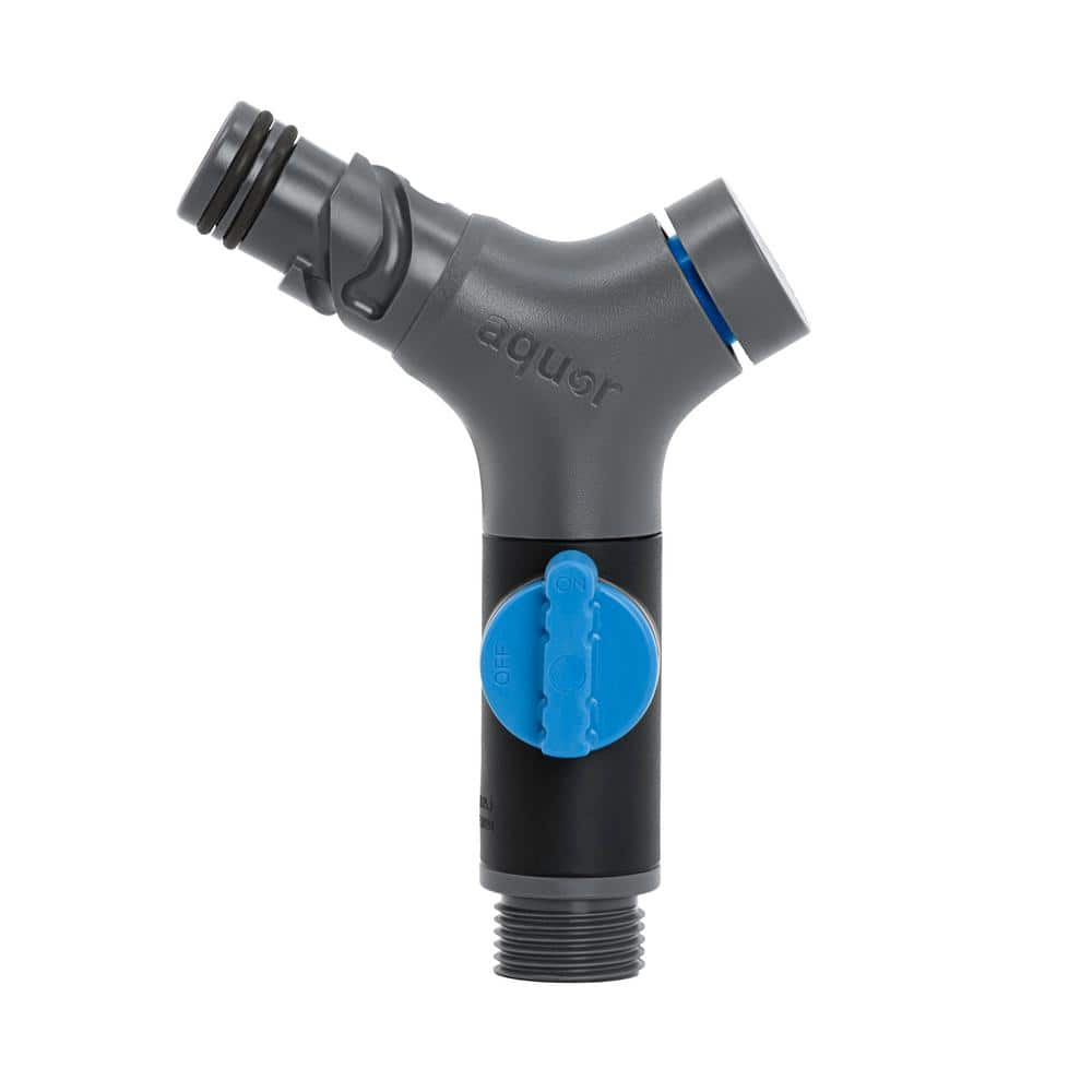 AQUOR 3/4 in. GHT Comfort Grip VB Hose Connector with Flow Control for V1 and Wall Faucet (3)