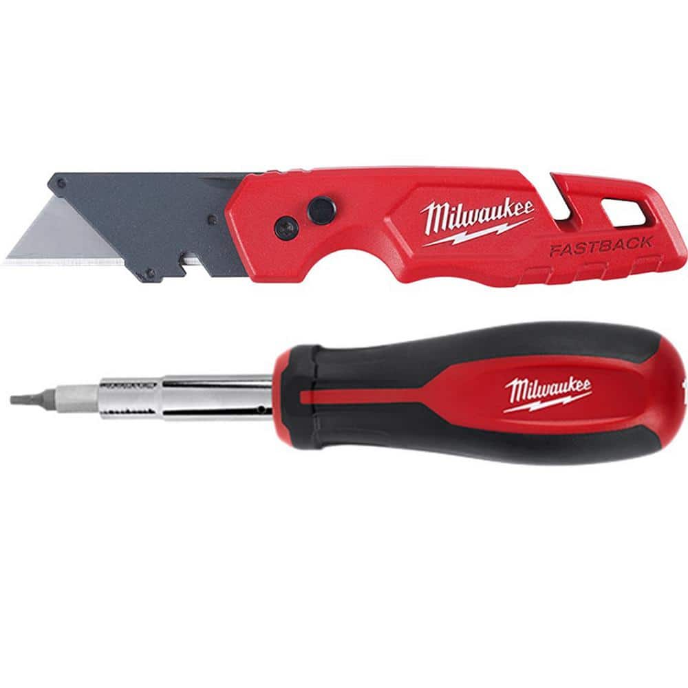 Milwaukee FASTBACK Folding Utility Knife with 11-in-1 Multi-Tip Screwdriver