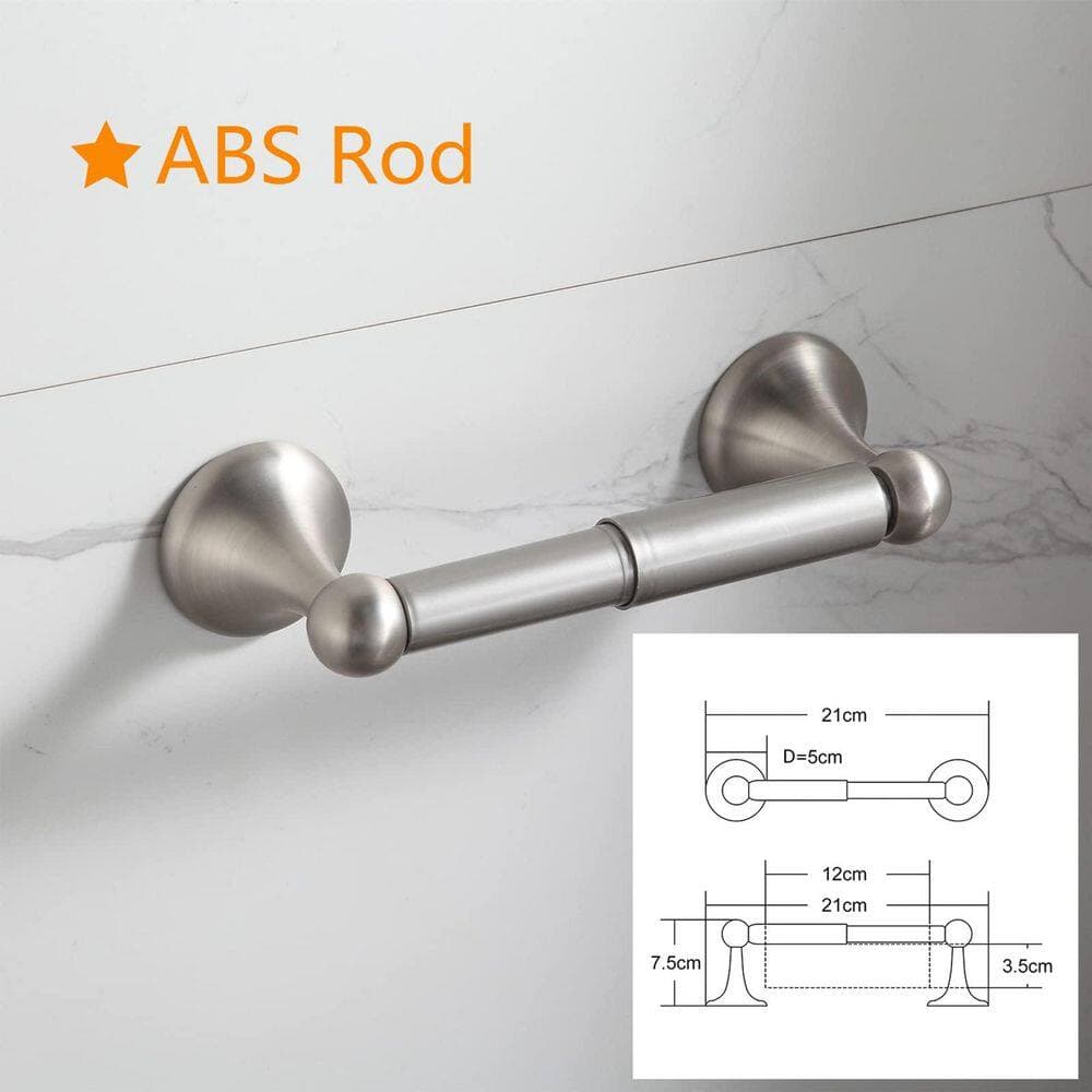 KHKFY 8-Piece Brushed Nickel Bathroom Hardware Set with Adjustable Expandable Towel Bars, Wall Mount (2)