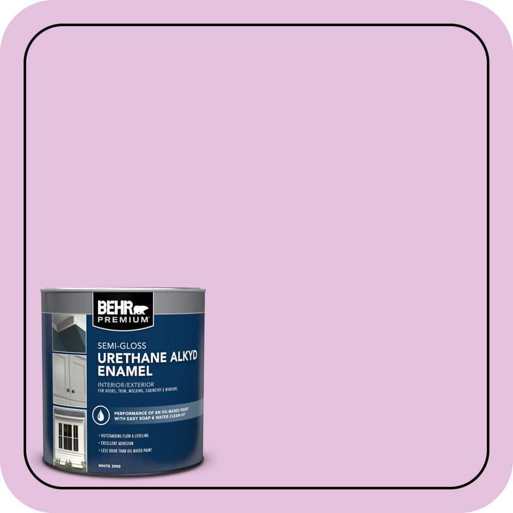 BEHR PREMIUM 1 qt. #P110-2 Girl Talk Semi-Gloss Enamel Urethane Alkyd Interior/Exterior Paint (1)