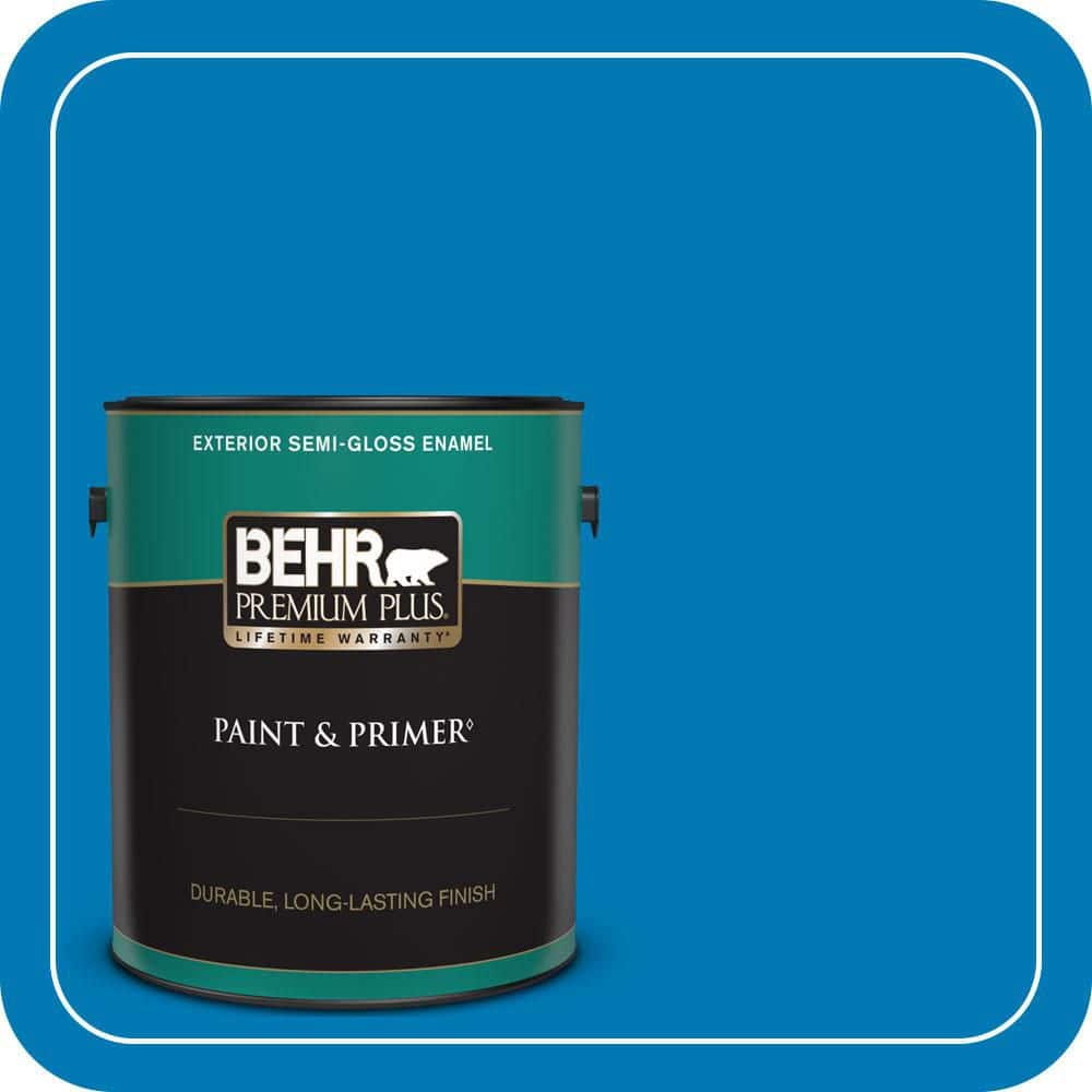BEHR PREMIUM PLUS 1 gal. #P500-6 Deep River Semi-Gloss Enamel Exterior Paint & Primer