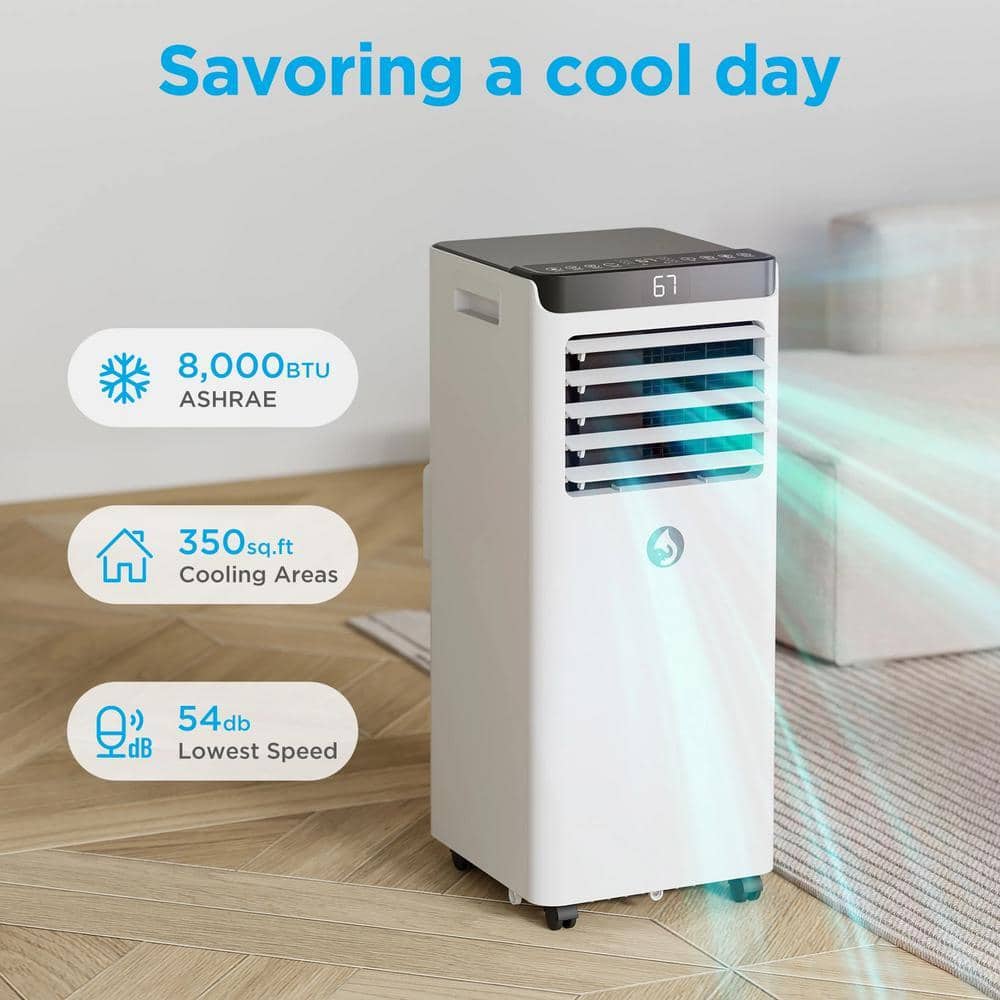 Lukvuzo 3-in-1 Portable Evaporative Cooler with Remote Control and LED Smart Touch Panel Digital Display for 350 sq. ft,8000 BTU (3)
