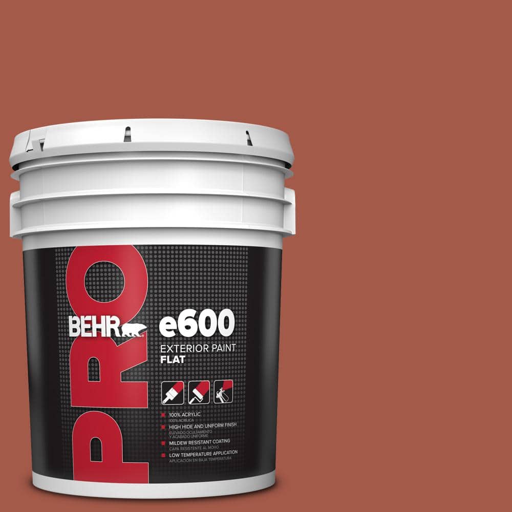 BEHR PRO 5 gal. #PPU2-15 Cajun Red Flat Exterior Paint