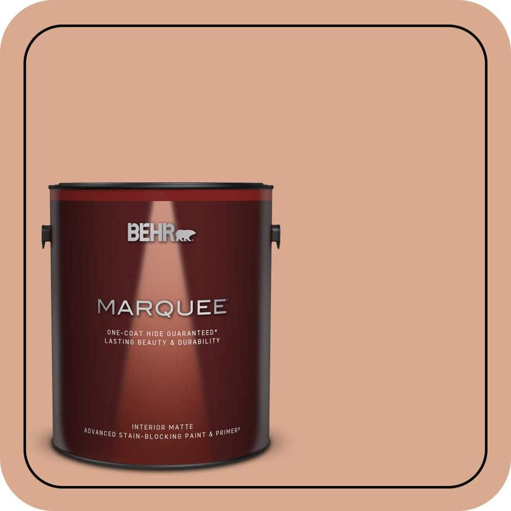 BEHR MARQUEE 1 gal. #QE-02 Salmon Sand Matte Interior Paint & Primer