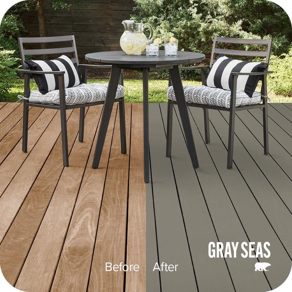 BEHR PREMIUM 1 qt. #SC-144 Gray Seas Solid Color Waterproofing Exterior Wood Stain and Sealer (2)