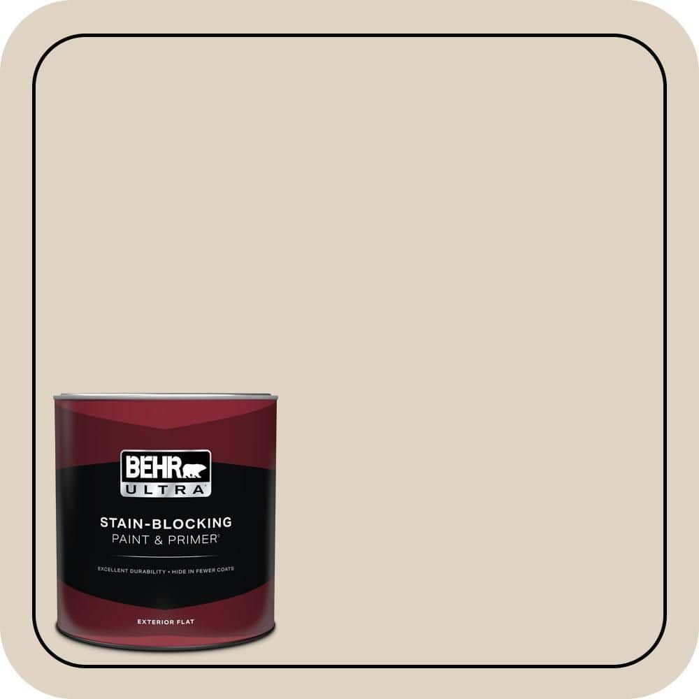 BEHR ULTRA 1 qt. #PWN-42 Parisian Taupe Flat Exterior Paint & Primer