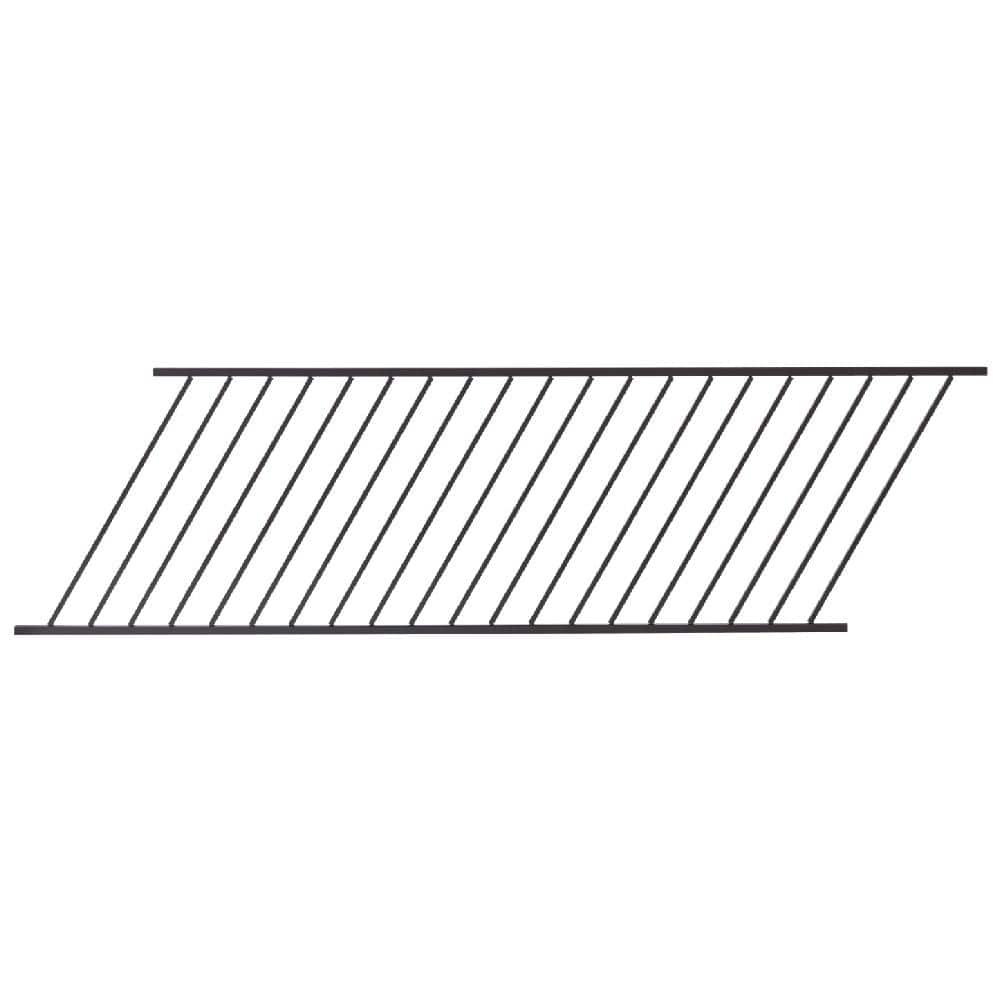 FORTRESS Fe26 34 in. H x 8 ft. W Black Steel Adjustable Pre-Assembled Railing Kit