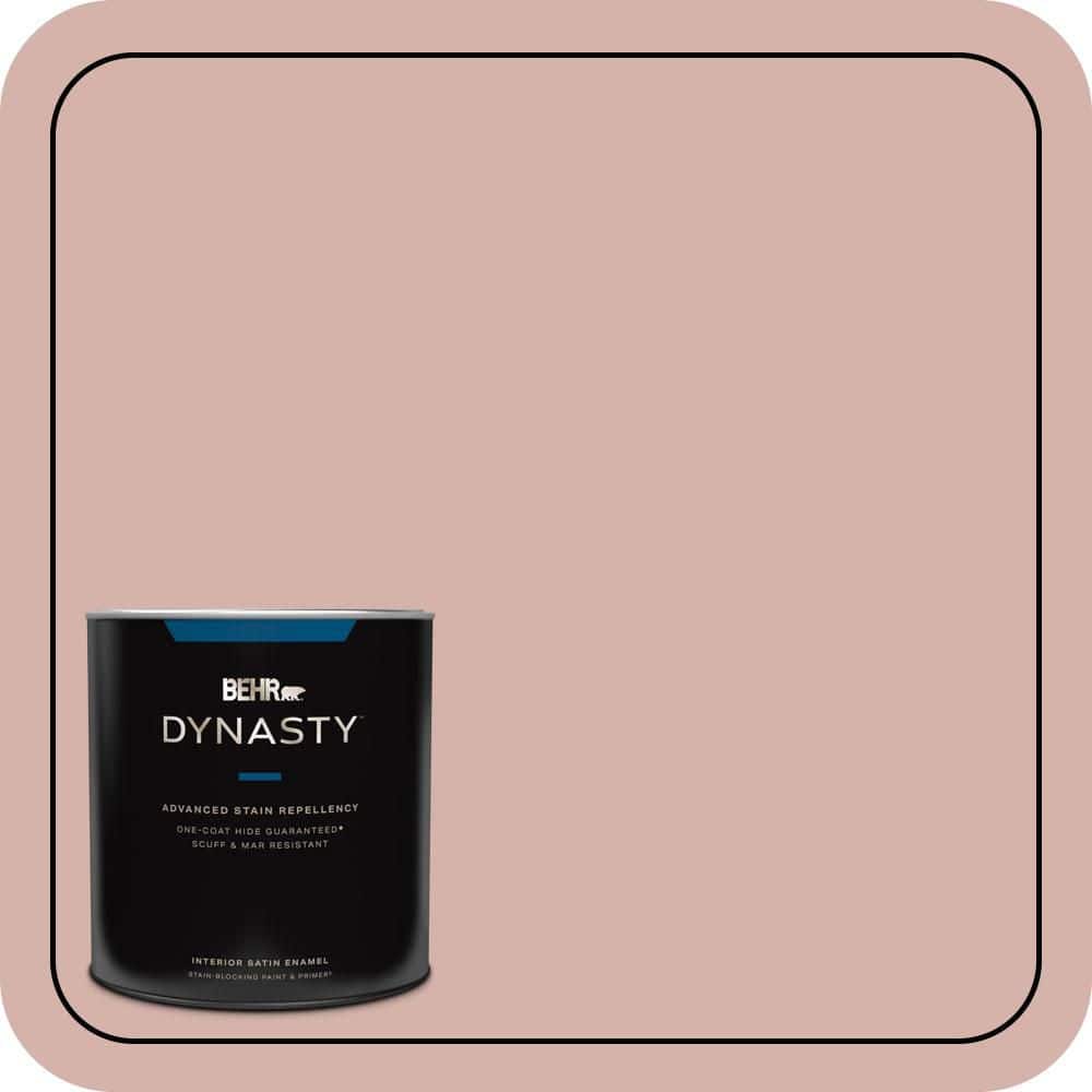 BEHR DYNASTY 1 qt. #S170-3 Castilian Pink One-Coat Hide Satin Enamel Interior Stain-Blocking Paint and Primer