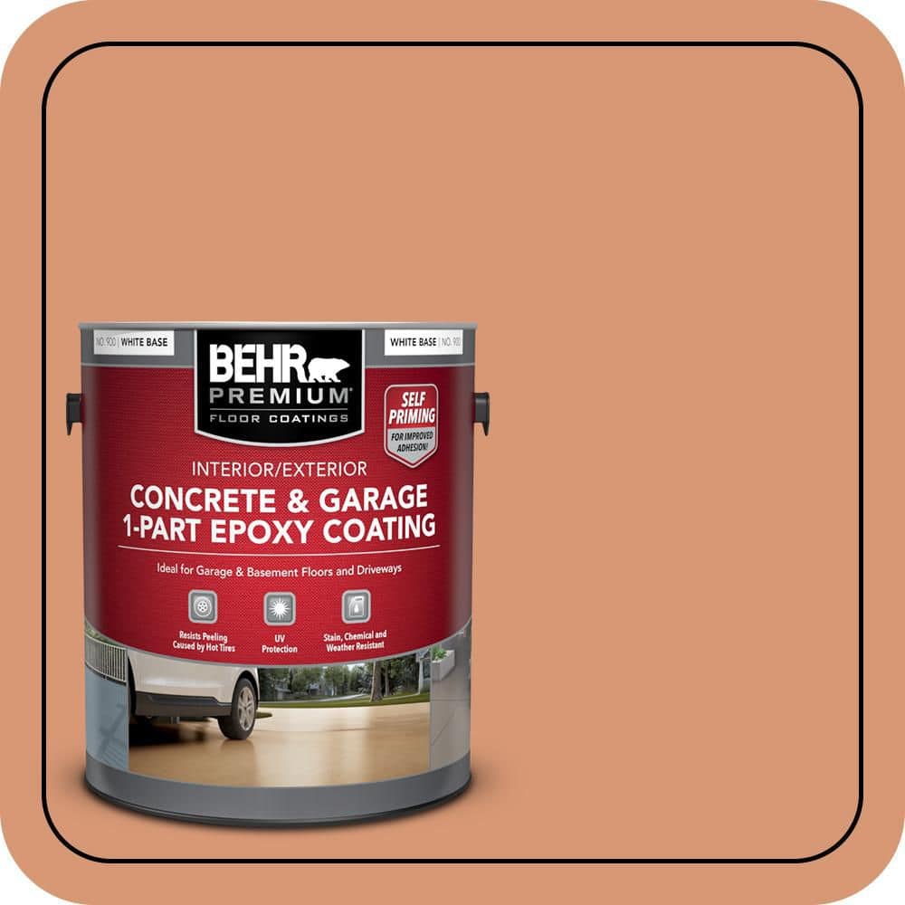 BEHR PREMIUM 1 gal. #M210-5 Candied Yams Self-Priming 1-Part Epoxy Satin Interior/Exterior Concrete and Garage Floor Paint (1)