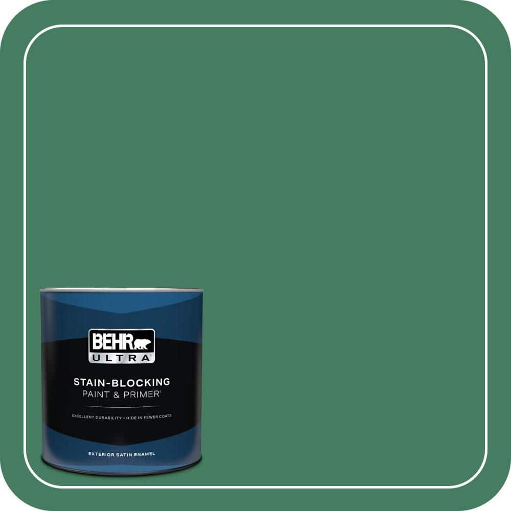 BEHR ULTRA 1 qt. #470D-6 Greenbelt Satin Enamel Exterior Paint & Primer