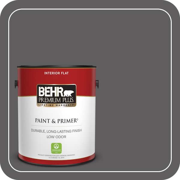 BEHR PREMIUM PLUS 1 gal. #T17-10 Shades On Flat Low Odor Interior Paint & Primer (2)