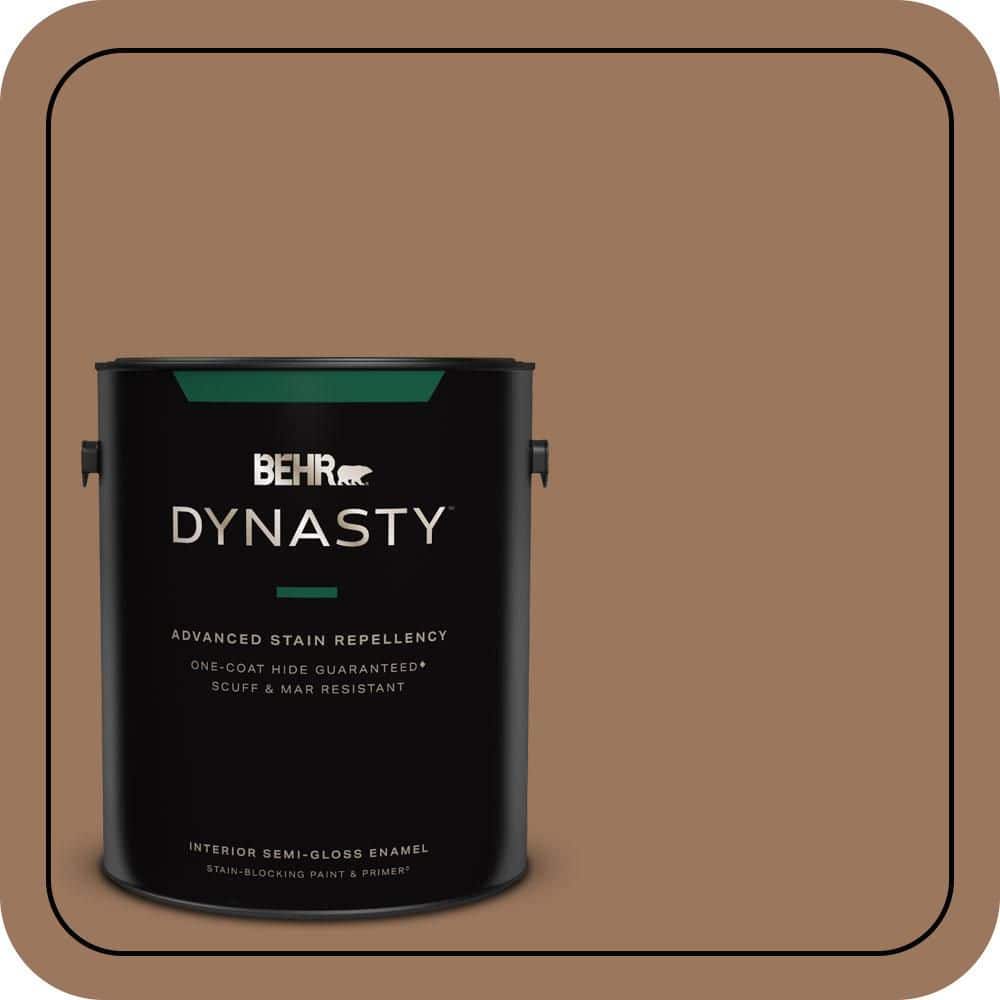 BEHR DYNASTY 1 gal. #S220-6 Baked Sienna One-Coat Hide Semi-Gloss Enamel Interior Stain-Blocking Paint & Primer