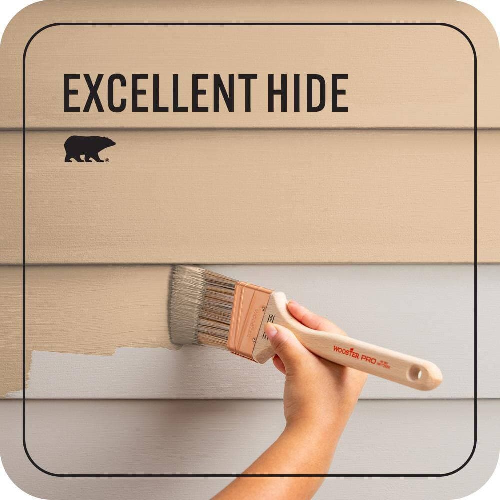 BEHR PREMIUM PLUS 1 qt. #PMD-69 Jute Satin Enamel Exterior Paint & Primer (4)