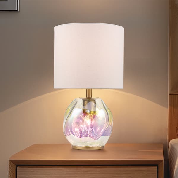 Monteaux Lighting 15.63 in 2-Light Antique Brass Table Lamp with Fabric Shade