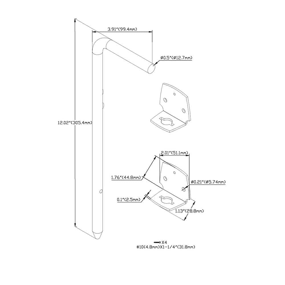 Everbilt Zinc-Plated Cane Bolt (3)