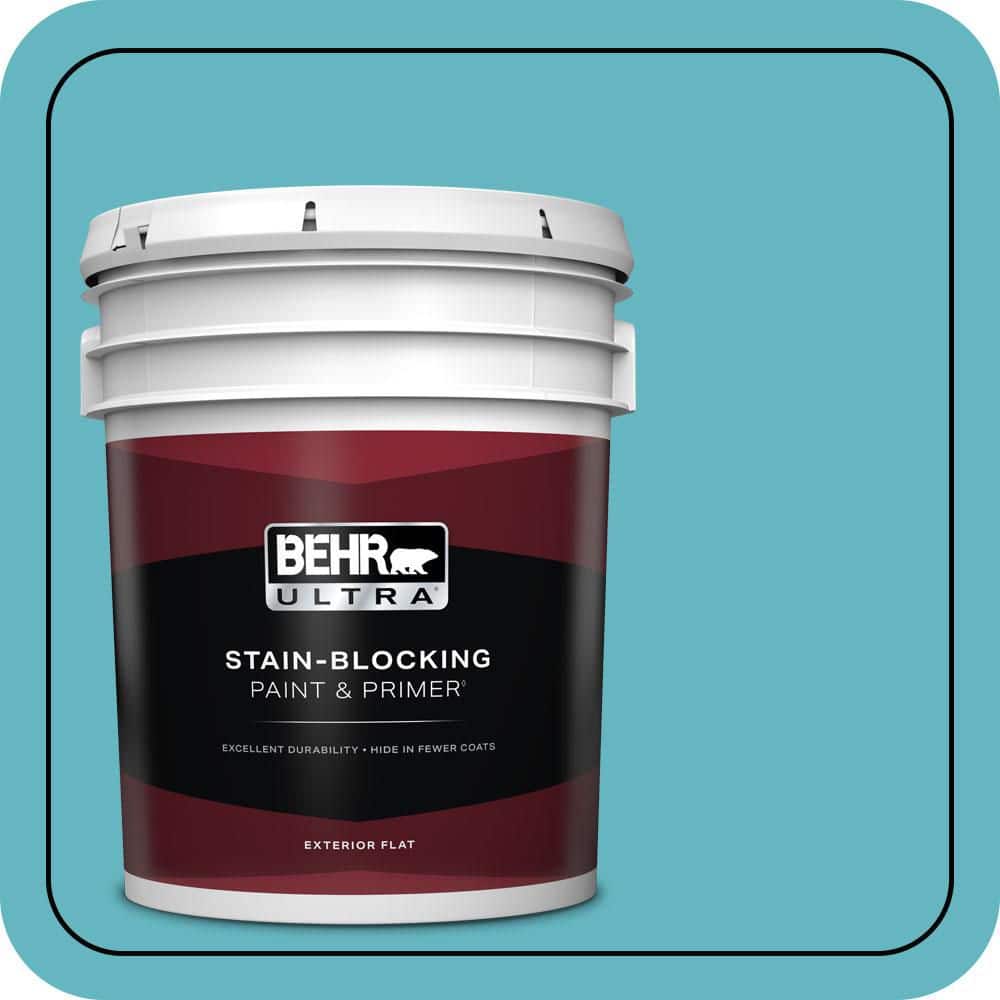 BEHR ULTRA 5 gal. #520D-5 Tropical Tide Flat Exterior Paint & Primer