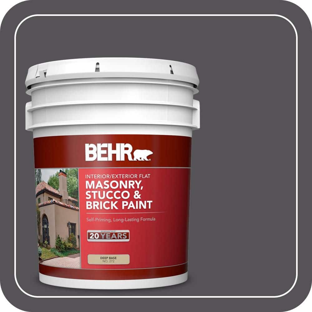 BEHR 5 gal. #BXC-30 Black Space Flat Interior/Exterior Masonry, Stucco and Brick Paint (1)