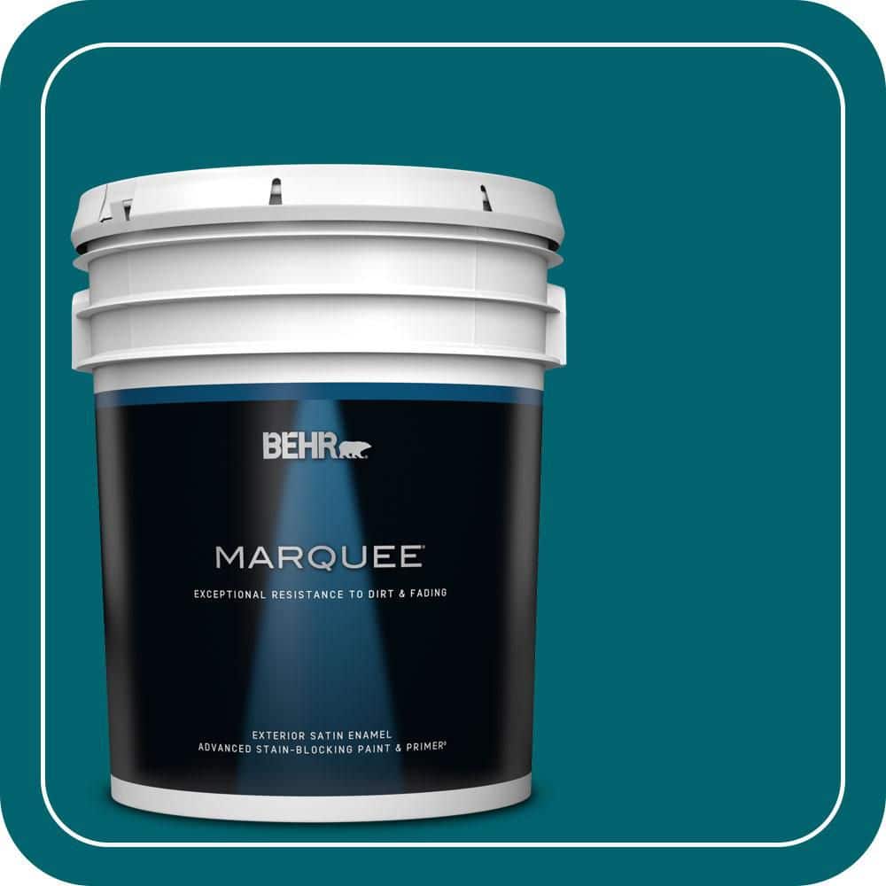 BEHR MARQUEE 5 gal. #S-H-520 Peacock Tail Satin Enamel Exterior Paint & Primer