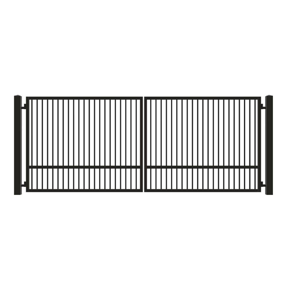 Unbranded Driveway Gate — Swing, Center, Square, Single, Black — 188"W x 72"H (1)