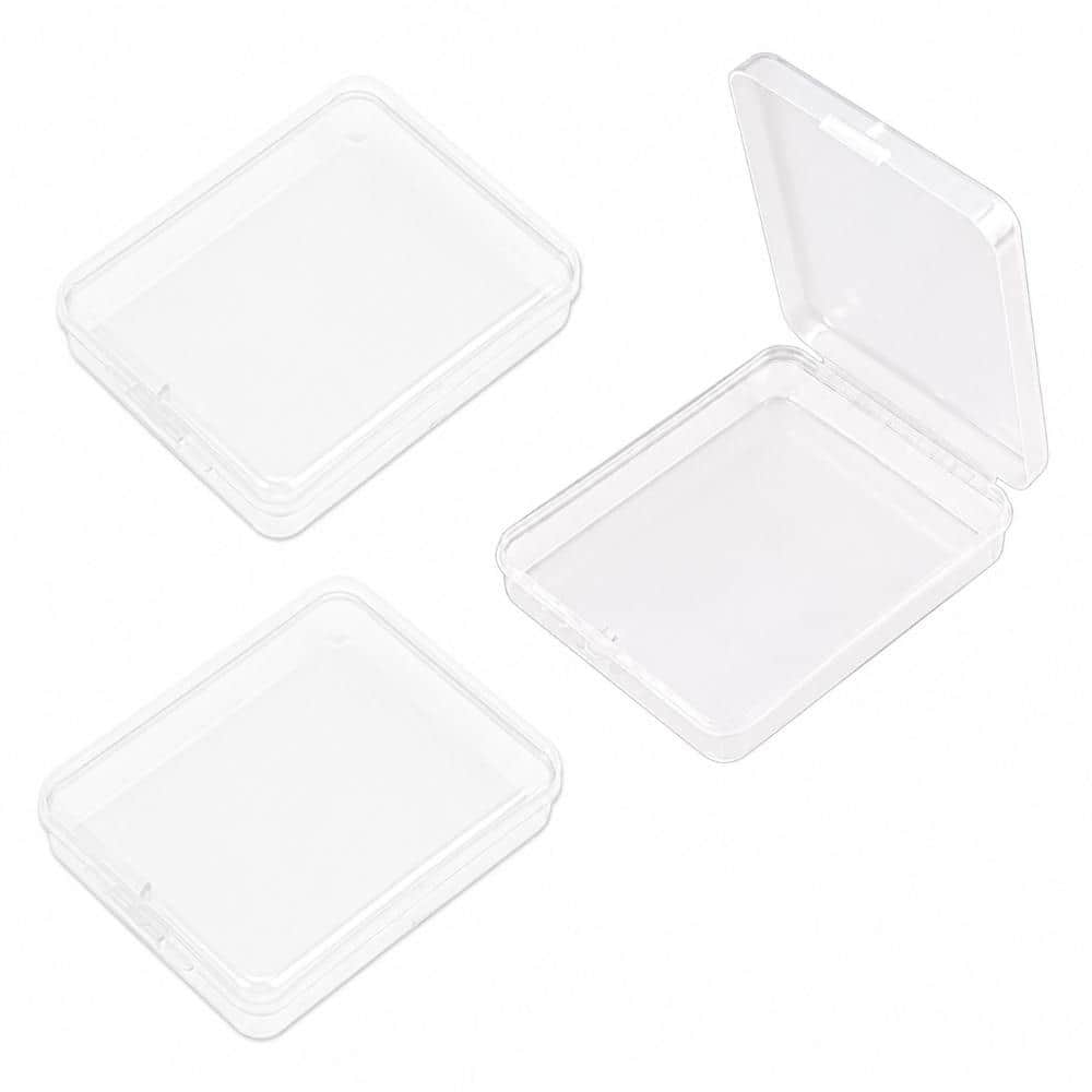 Unbranded Three-Piece Portable Cotton Ball and Swab Organizer for Bathroom Vanity Jars 4.6 x 3.54 x 1.10 in Set (1)