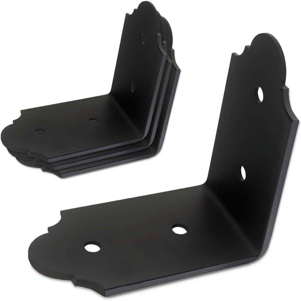 KIWDZFU 90 Degree Angle Bracket Large L Brackets 6x6 Heavy Duty Metal Support Brace 4 Pack for Wood Shelving DIY (1)
