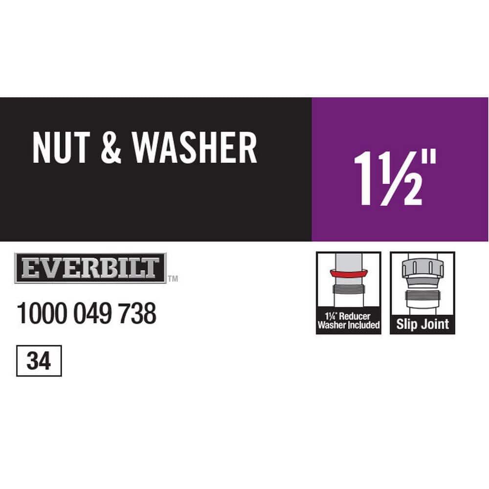 Everbilt 1-1/2 in. Plastic Trap SJ Nut/Washer Rubber (3)