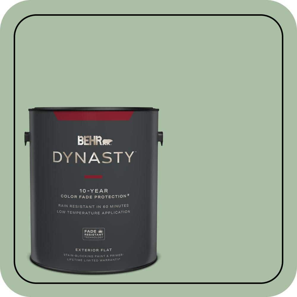 BEHR DYNASTY 1 gal. #S400-4 Azalea Leaf Flat Exterior Stain-Blocking Paint & Primer