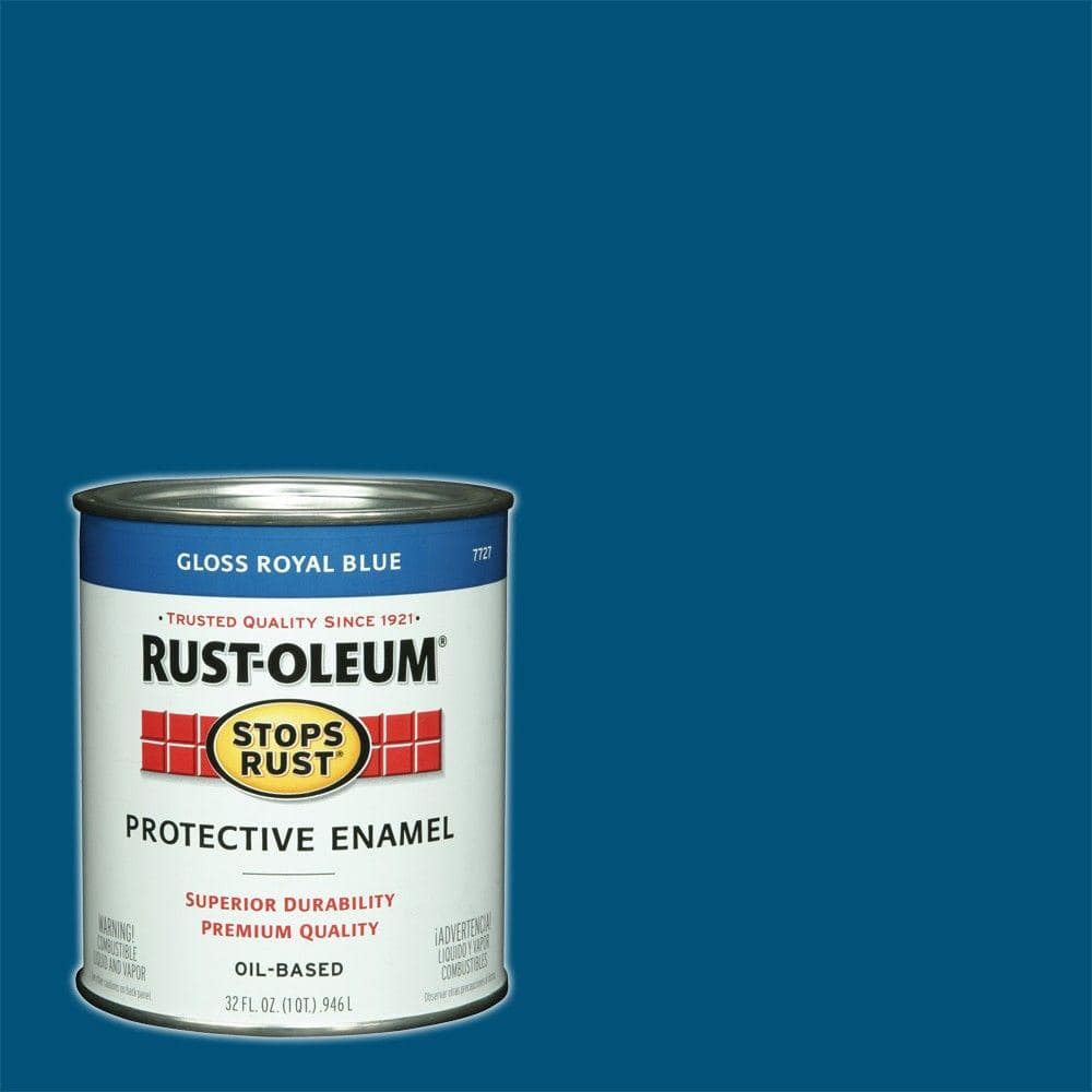 Rust-Oleum Stops Rust 1 qt. Protective Enamel Gloss Royal Blue Interior/Exterior Paint (2-Pack)