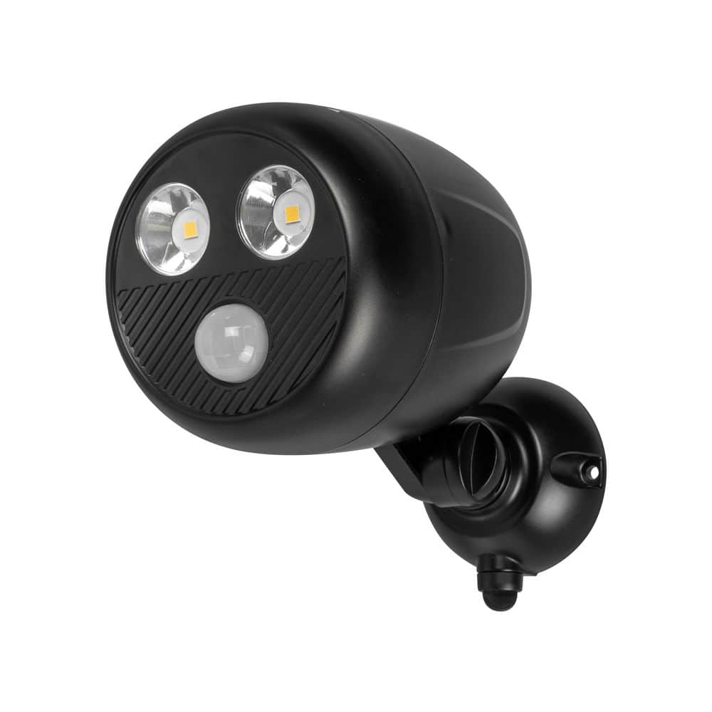 Defiant 120-Degree Black Motion Activated Battery Outdoor Integrated LED Security Flood Light, 4000K (2)