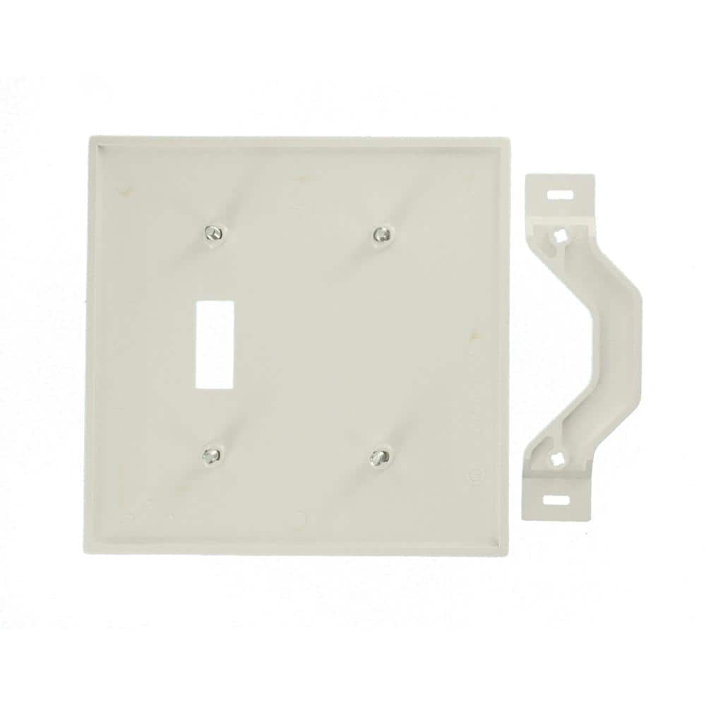 Leviton 2-Gang White 1-Toggle / 1-Blank Nylon Strap Mount Wall Plate (1-Pack) 80706-W (2)