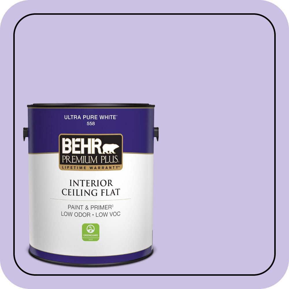 BEHR PREMIUM PLUS 1 gal. #P560-3 Party Hat Ceiling Flat Interior Paint & Primer (1)