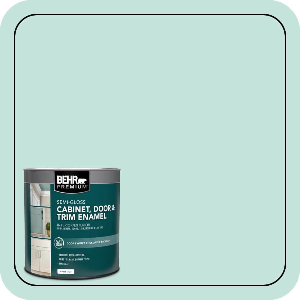 BEHR PREMIUM 1 qt. #MQ3-19 Misty Isle Semi-Gloss Enamel Interior/Exterior Cabinet, Door & Trim Paint