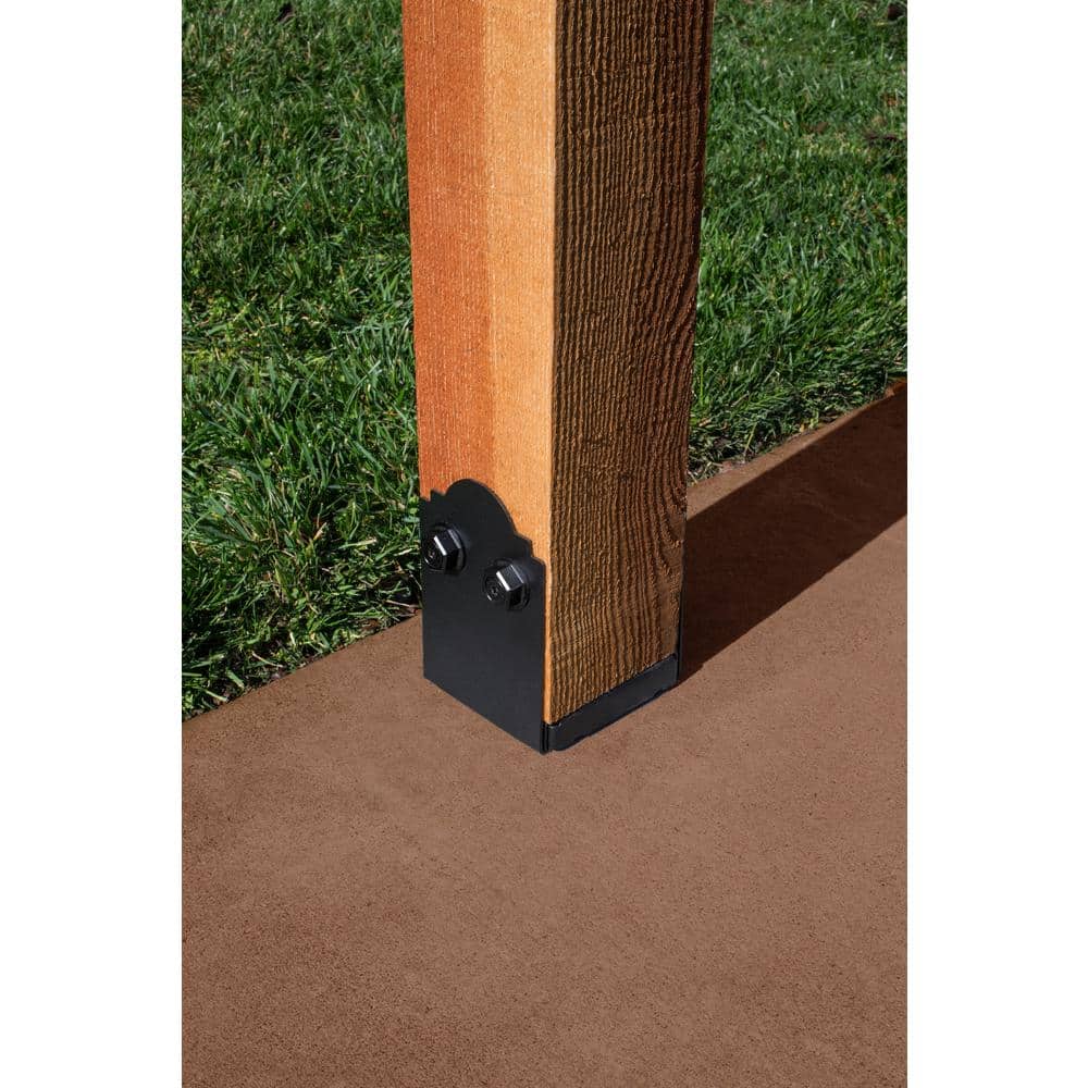 Simpson Strong-Tie Outdoor Accents Mission Collection ZMAX, Black Powder-Coated Post Base for 6x6 Nominal Lumber (3)