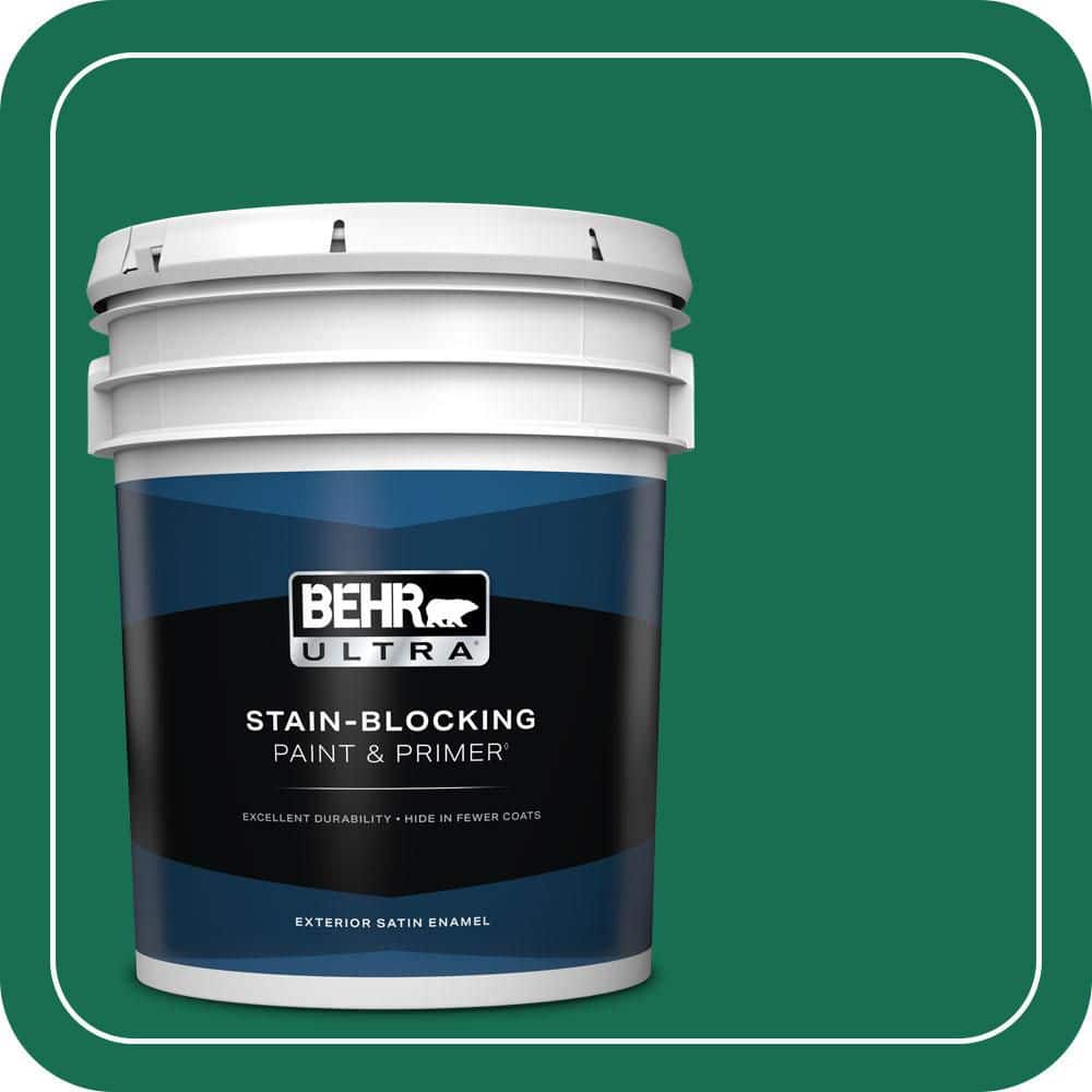 BEHR ULTRA 5 gal. #S-H-470 Precious Emerald Satin Enamel Exterior Paint & Primer