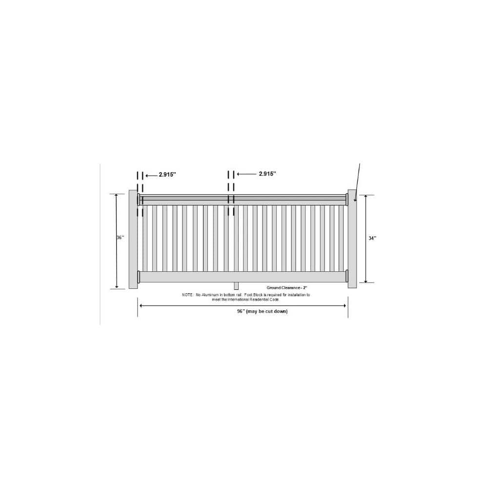 Weatherables Delray 3 ft. H x 8 ft. W Vinyl White Railing Kit with Colonial Spindles (3)