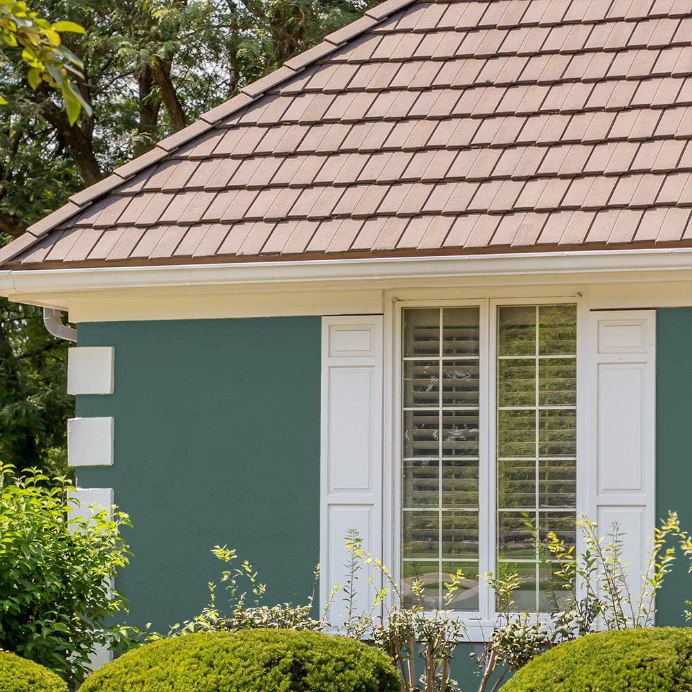 BEHR PREMIUM 1 gal. #PPU12-17 Cameroon Green Elastomeric Masonry, Stucco and Brick Exterior Paint (4)