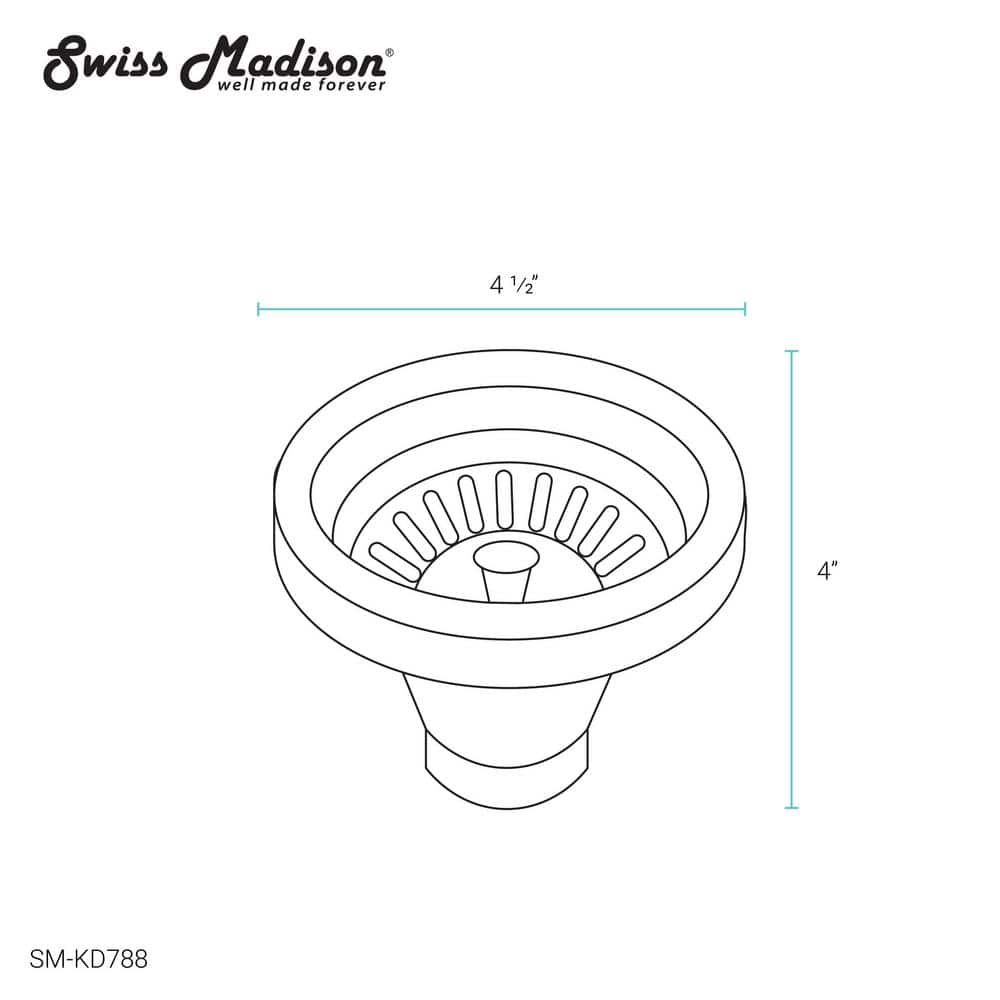Swiss Madison 4.5 in. Slotted Stainless Steel Drain (2)