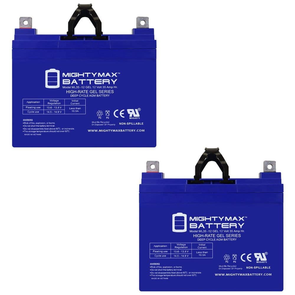 Mighty Max Batteries 12-Volt 35AH GEL NB Replacement Battery Compatible with Pride Mobility SC610 Victory 10 - 2 Pack (1)