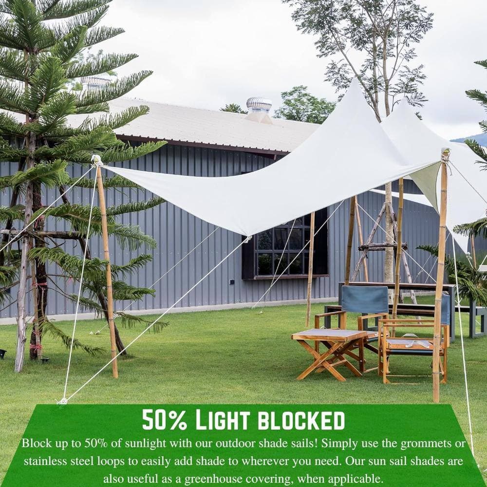 Unbranded 6 ft. x 30 ft. White Shade Cloth, 50% Sun Block Mesh Privacy Screen for Garden, Fence, Pergola and Greenhouse (3)