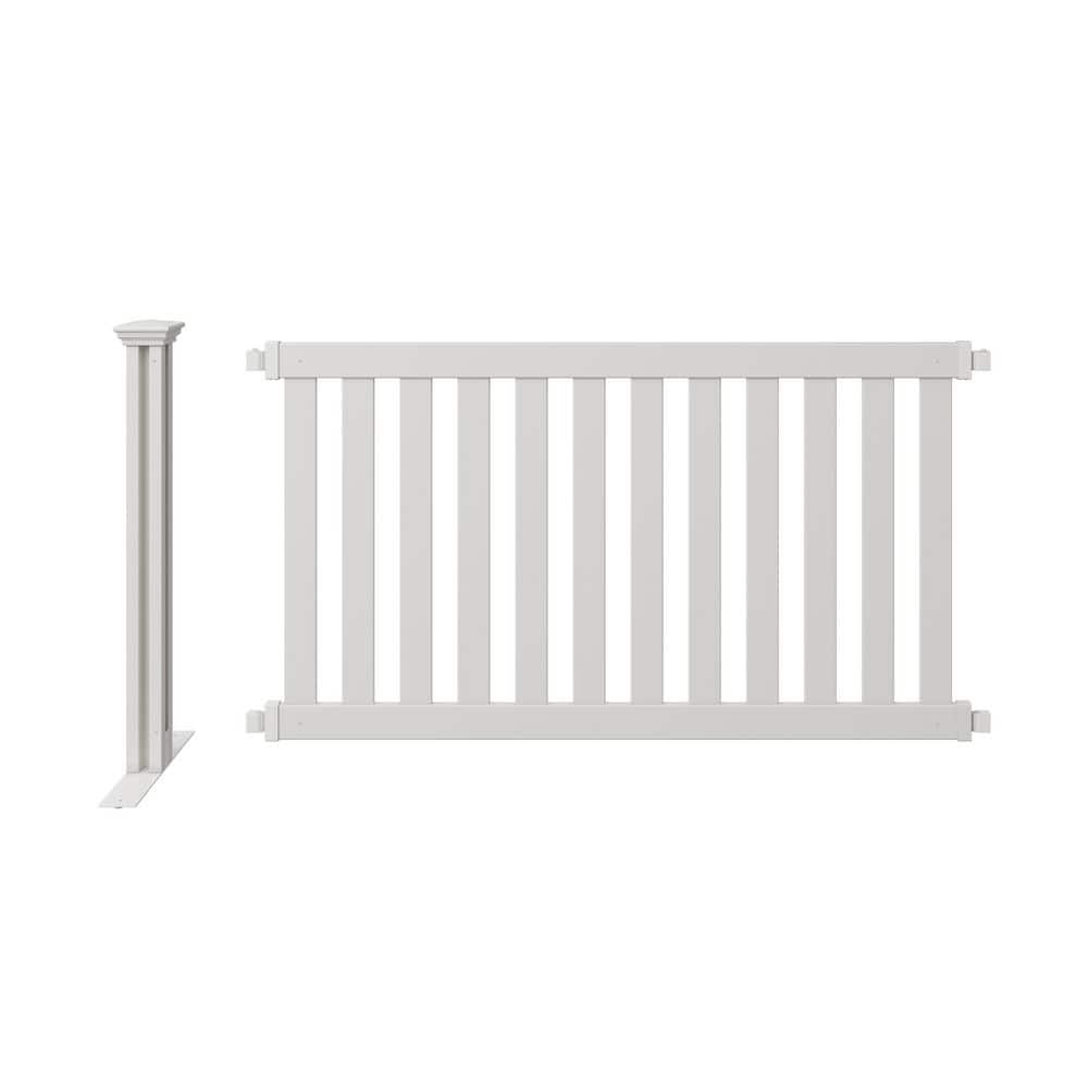Zippity Outdoor Products 65.5 in. x 38 in. Davidson Hinged White Vinyl Portable Event Spaced Picket Fence Kit