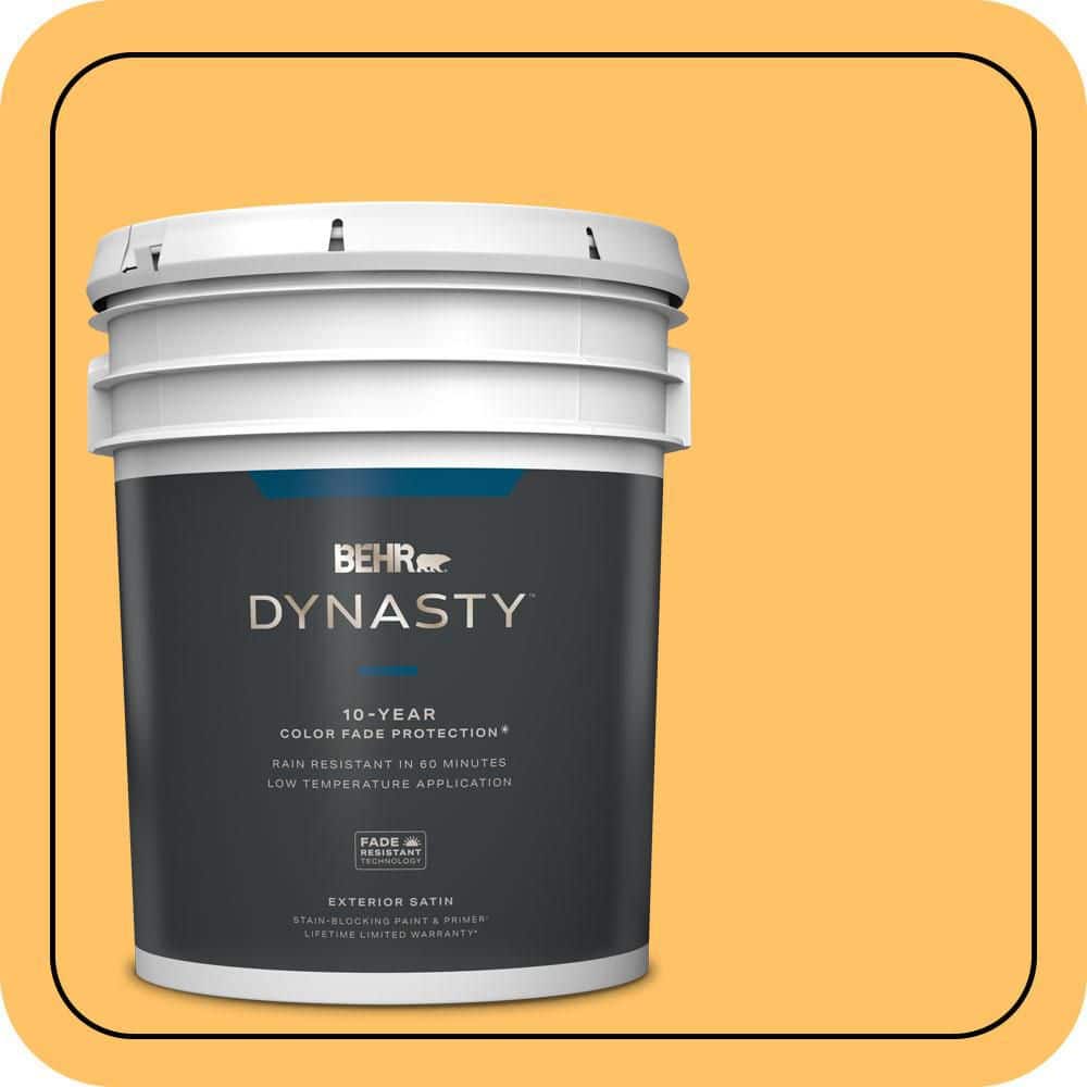 BEHR DYNASTY 5 gal. #PPU6-06 Honey Locust Satin Enamel Exterior Stain-Blocking Paint & Primer