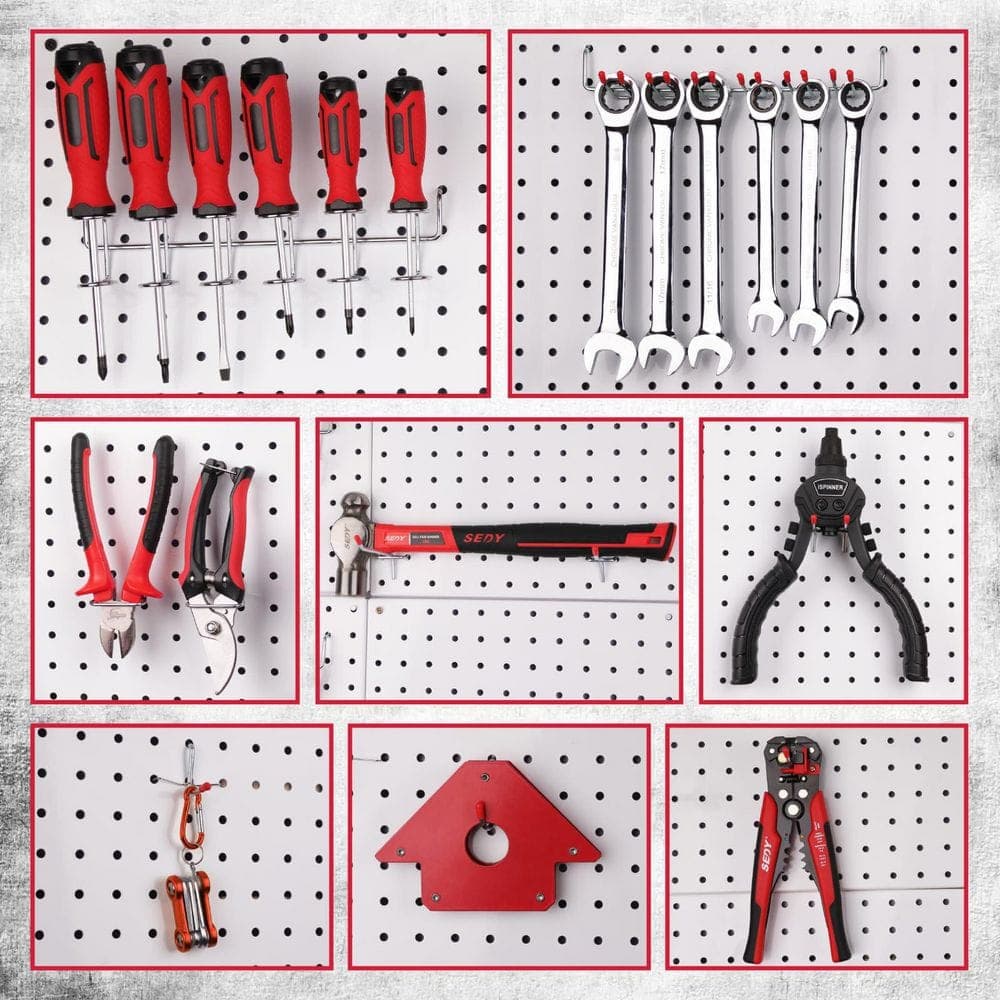 NVNOO 121-Piece Pegboard Hooks Set with Metal Tool Hooks, Peg Board Organizer Accessories, Pegboard Bins, Black (3)