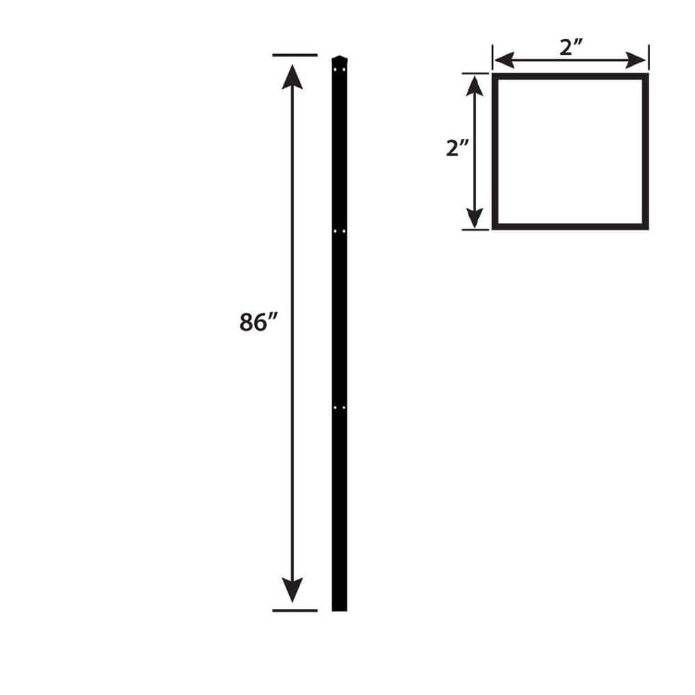 FORGERIGHT Standard-Duty 86 in. x 60 in. H Deco Grid Black Steel In-Ground Post with Cap (6-Pack) (3)