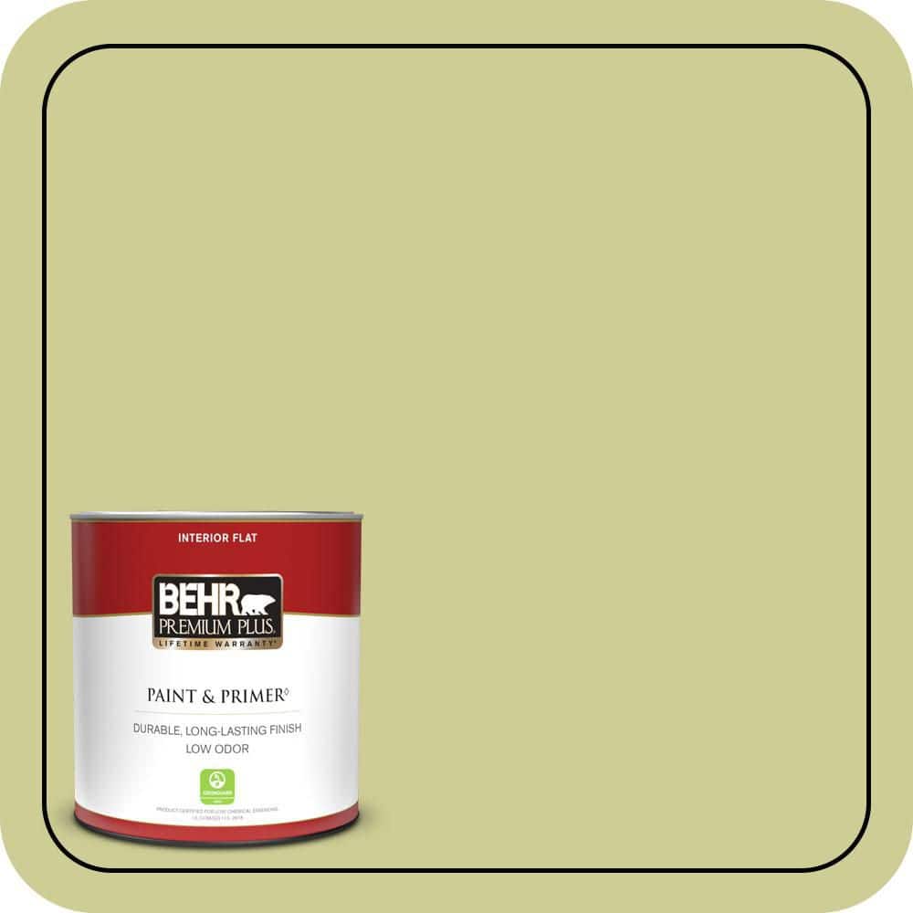 BEHR PREMIUM PLUS #400D-4 Corn Husk Green Enamel Interior/Exterior Paint & Primer Color Sample