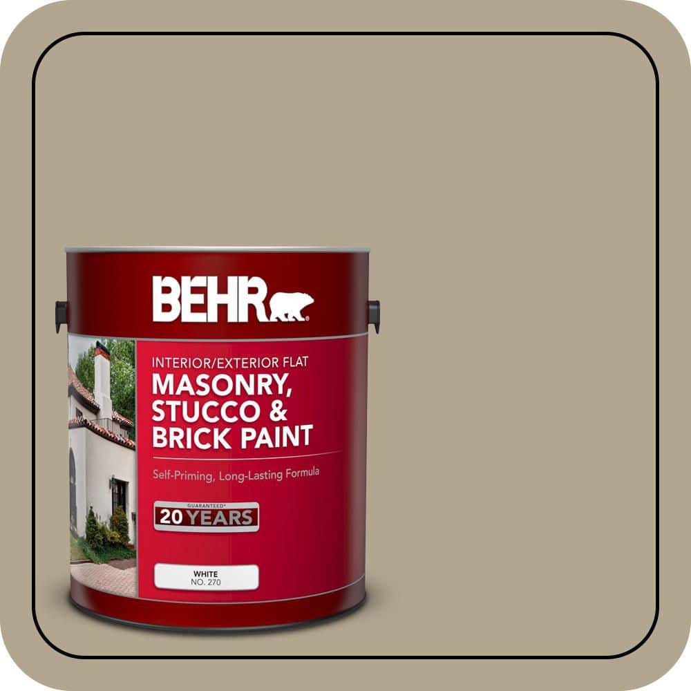 BEHR 1 gal. #PPU7-22 Safari Vest Flat Interior/Exterior Masonry, Stucco and Brick Paint