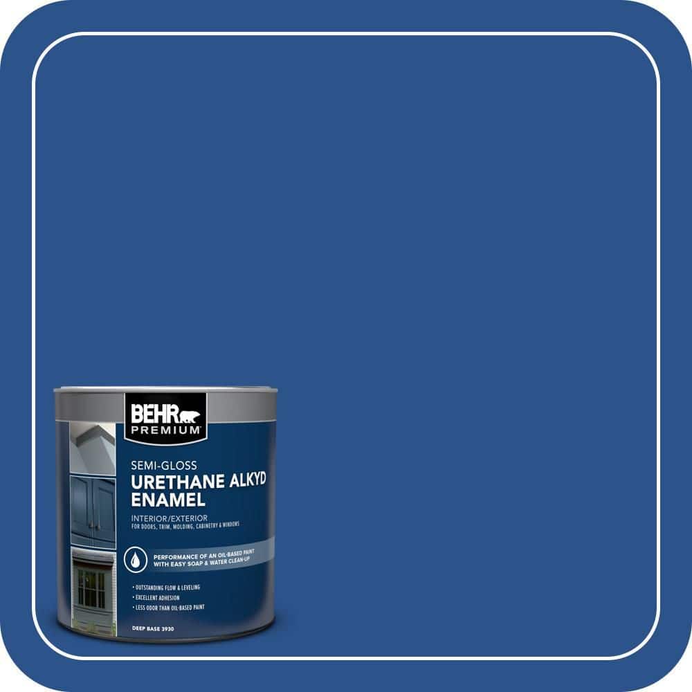 BEHR PREMIUM 1 qt. #P520-7 Flashy Sapphire Semi-Gloss Enamel Urethane Alkyd Interior/Exterior Paint (1)