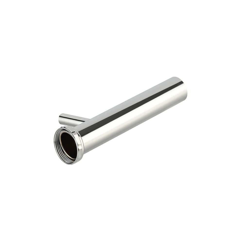 Everbilt 1-1/2in. x 8in. 24-Gauge Chrome-Plated Brass Slip-Joint Sink Drain Tailpiece Extension Tube with Hi-Line Branch-DB (3)